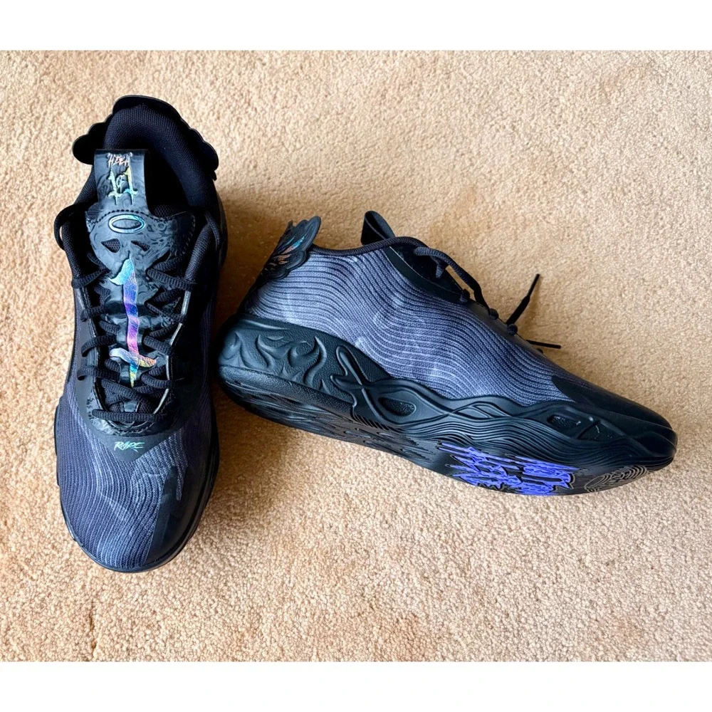 Puma MB.04 LaMelo Ball Black Iridescent Basketball Shoes 312174-01 Mens 8.5‎